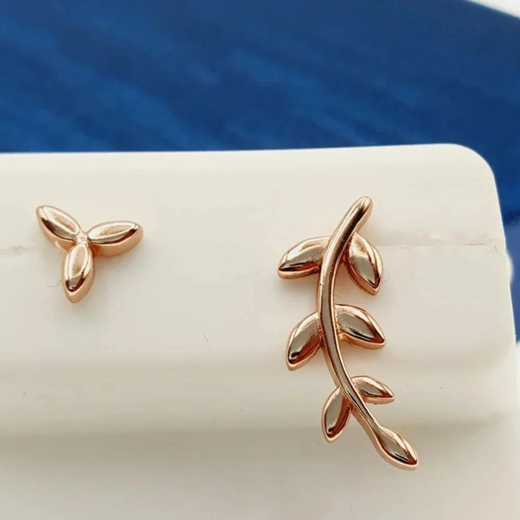 "14K Rose Gold Plated 925 Sterling Silver Earrings for Women/Girls, US44015 - Picture 5 of 11